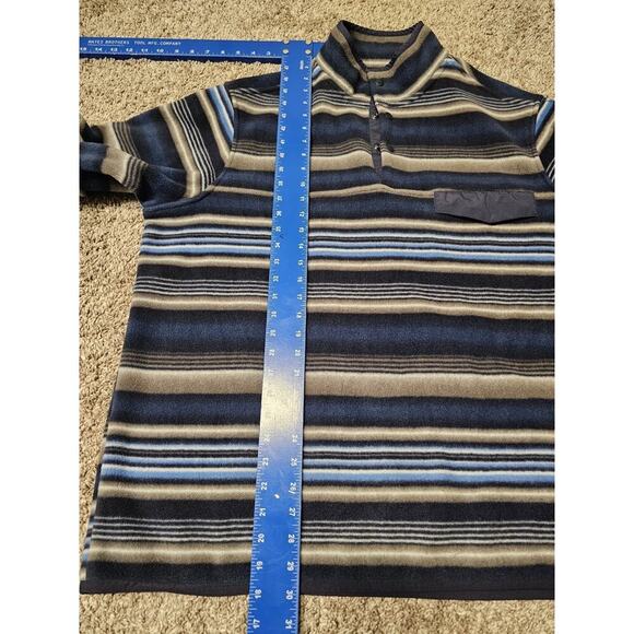 Southern Grit Jacket Mens XL Navy Blue Striped Tundra Fleece Pullover Snap - Picture 6 of 7